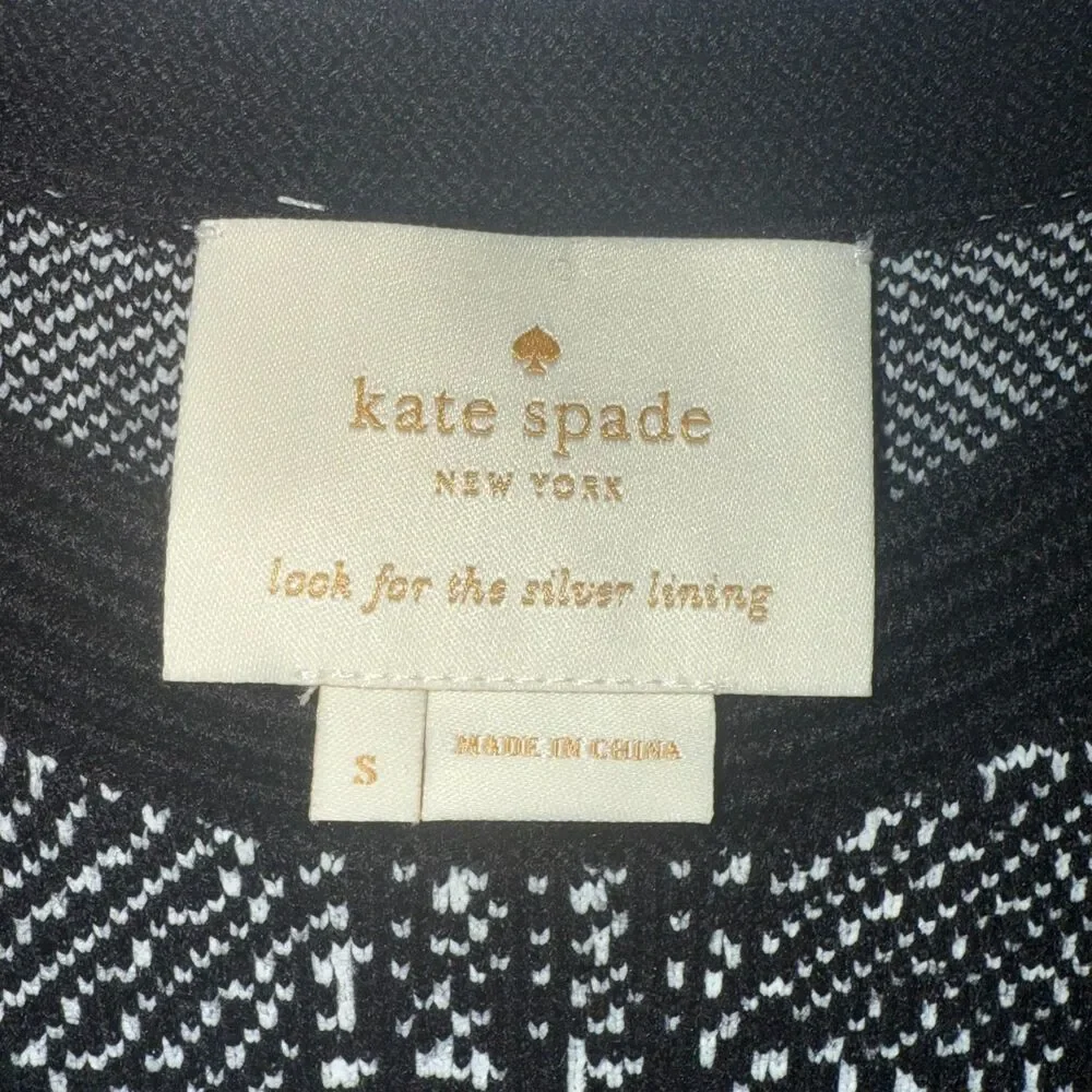 Kate Spade New York Houndstooth Mod Sweater Dress - Black/White S